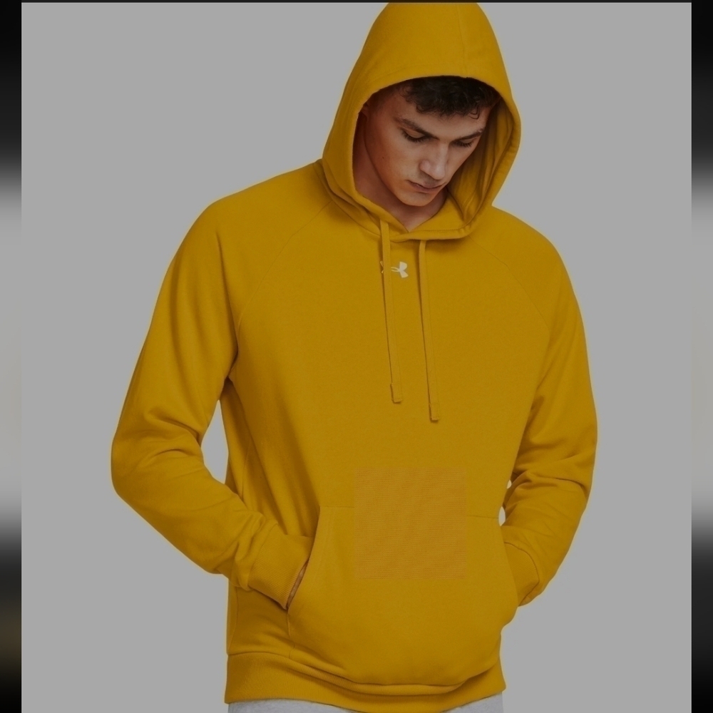 Under Armour Rival Fleece Hoodie. Steeltown Gold / White. Size Medium. N…